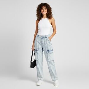 Hot Kiss Light Blue Straight Leg Jeans